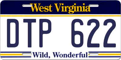 WV license plate DTP622