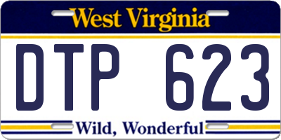 WV license plate DTP623