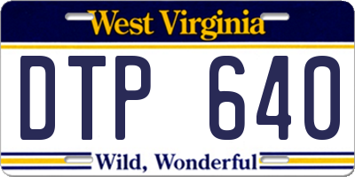 WV license plate DTP640