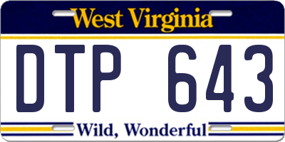 WV license plate DTP643