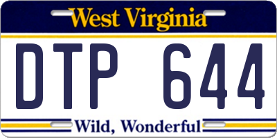 WV license plate DTP644