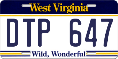 WV license plate DTP647