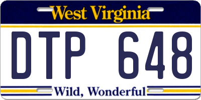 WV license plate DTP648