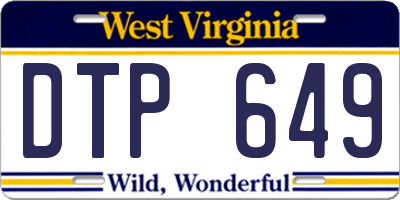 WV license plate DTP649