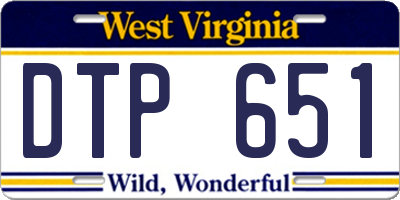 WV license plate DTP651