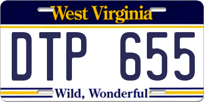 WV license plate DTP655
