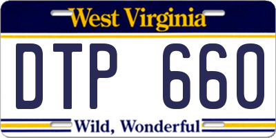 WV license plate DTP660