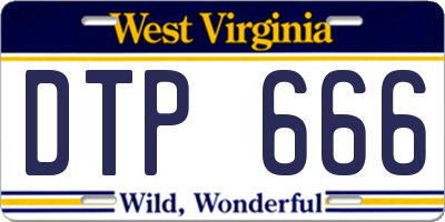 WV license plate DTP666