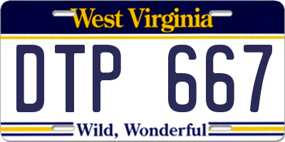WV license plate DTP667