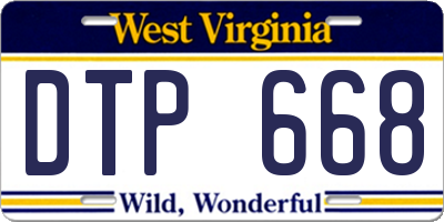 WV license plate DTP668