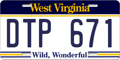 WV license plate DTP671
