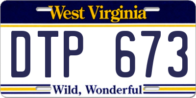 WV license plate DTP673