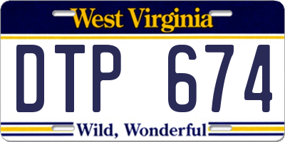 WV license plate DTP674