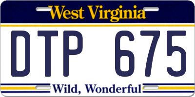 WV license plate DTP675