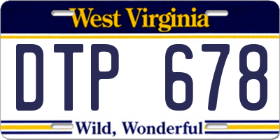WV license plate DTP678