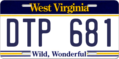 WV license plate DTP681