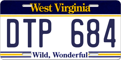 WV license plate DTP684