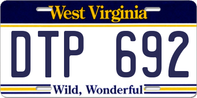 WV license plate DTP692