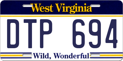 WV license plate DTP694