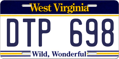 WV license plate DTP698
