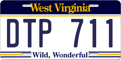 WV license plate DTP711