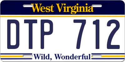 WV license plate DTP712