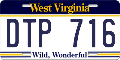 WV license plate DTP716