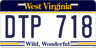 WV license plate DTP718