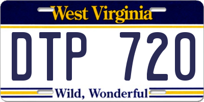 WV license plate DTP720