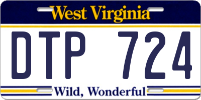 WV license plate DTP724