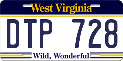 WV license plate DTP728