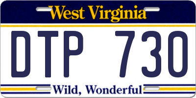 WV license plate DTP730