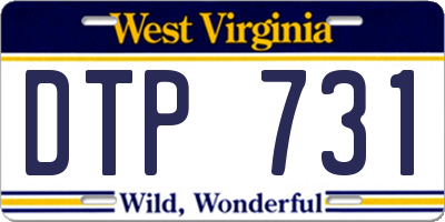 WV license plate DTP731