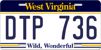 WV license plate DTP736