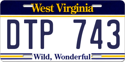 WV license plate DTP743