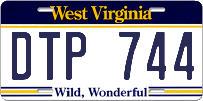 WV license plate DTP744