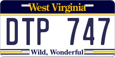 WV license plate DTP747