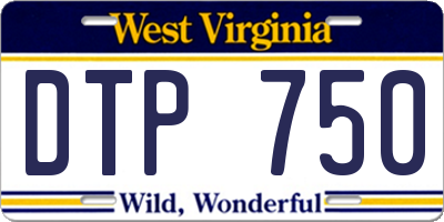 WV license plate DTP750