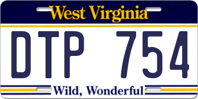 WV license plate DTP754