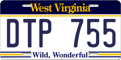 WV license plate DTP755