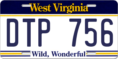 WV license plate DTP756