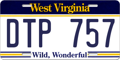 WV license plate DTP757