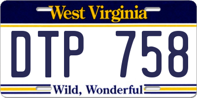 WV license plate DTP758