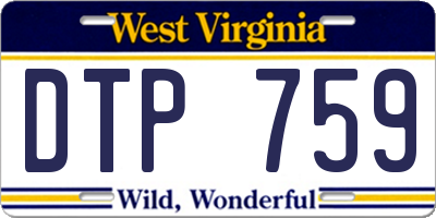 WV license plate DTP759