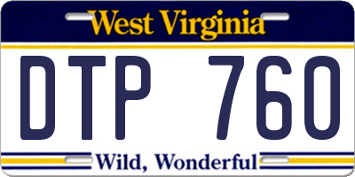 WV license plate DTP760