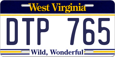 WV license plate DTP765