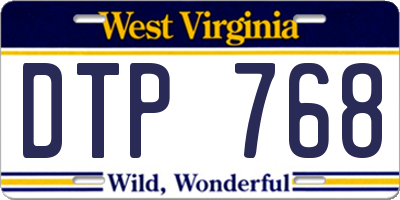 WV license plate DTP768