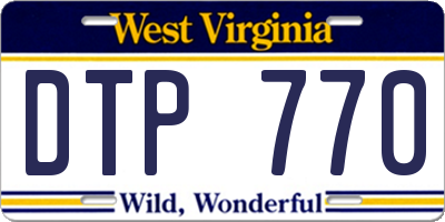 WV license plate DTP770