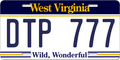 WV license plate DTP777