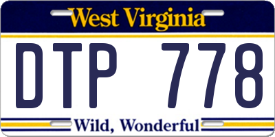 WV license plate DTP778